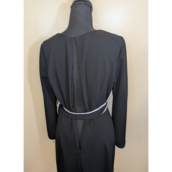 Adrianna Papell Mini Dress Black Long Sleeve Classic Casual Office US Size 6 - Picture 8 of 11